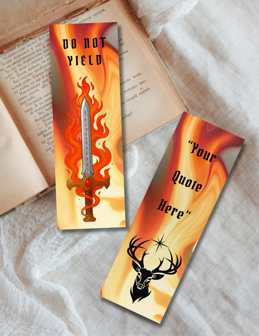 Custom Quote - Crowned In Flame Bookmark