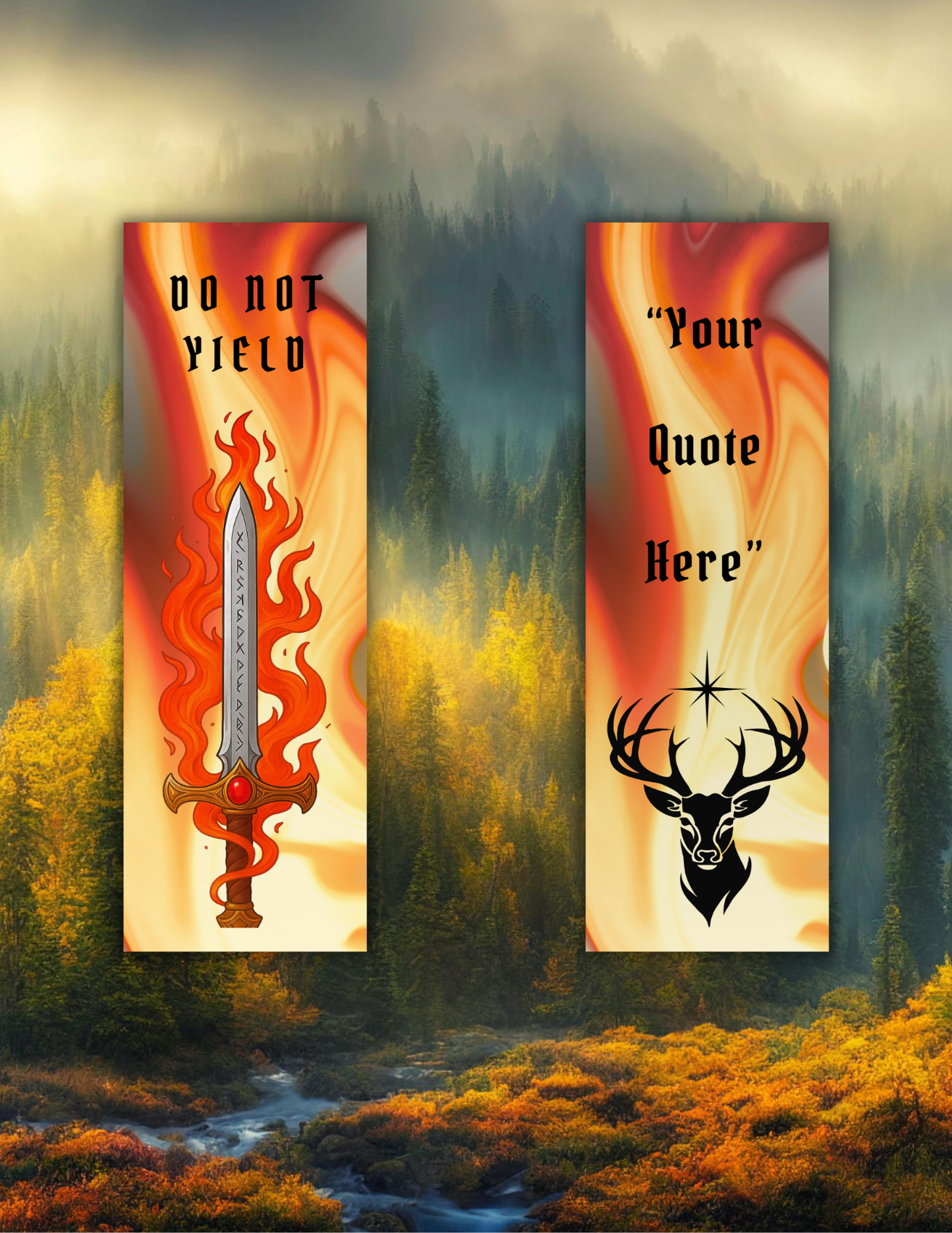 Custom Quote - Crowned In Flame Bookmark