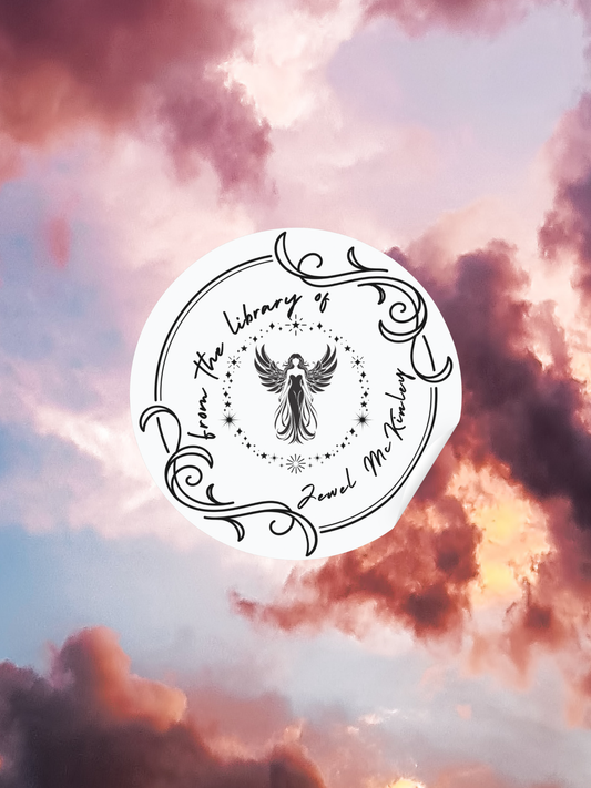 Angel Design Custom Name Library Sticker (10 Pack)