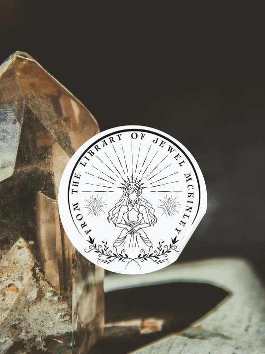 Crystal Goddess Design Custom Name Library Sticker (10 Pack)